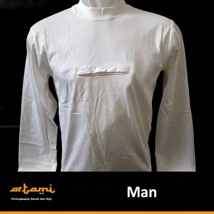 Kaos Umroh Haji Lengan Panjang Kantong 'Doraemon' Pria