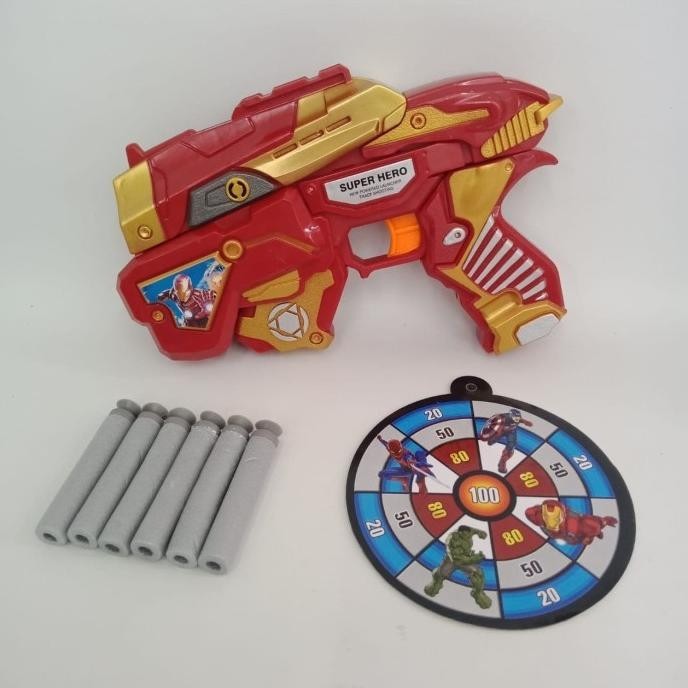 Mainan Anak Pistol Nerf Karakter Ironman