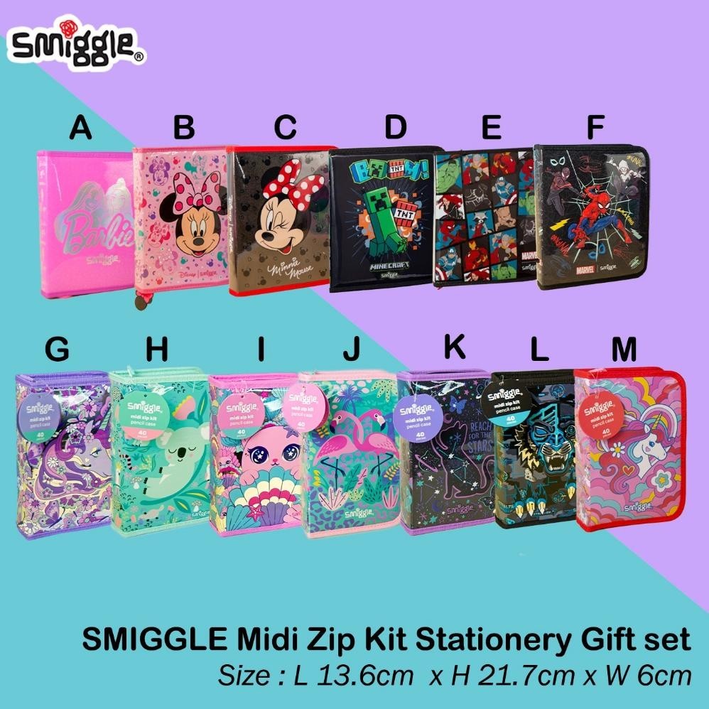 

Premium Smiggle Midi Zip Kit Stationery Gift Set Sale