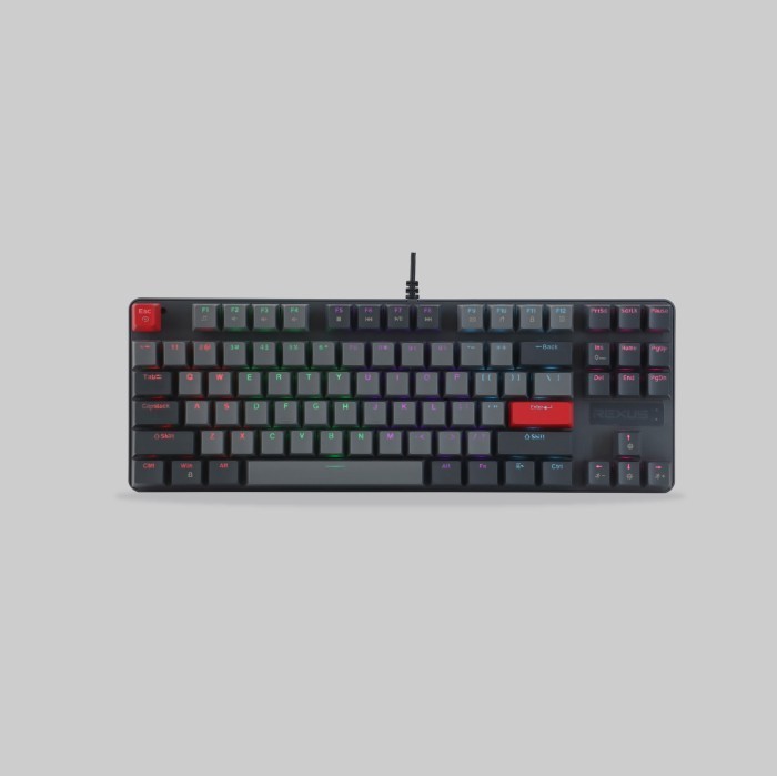 Rexus Heroic KX4 Keyboard Mekanikal TKL Black/Grey, Red Switches
