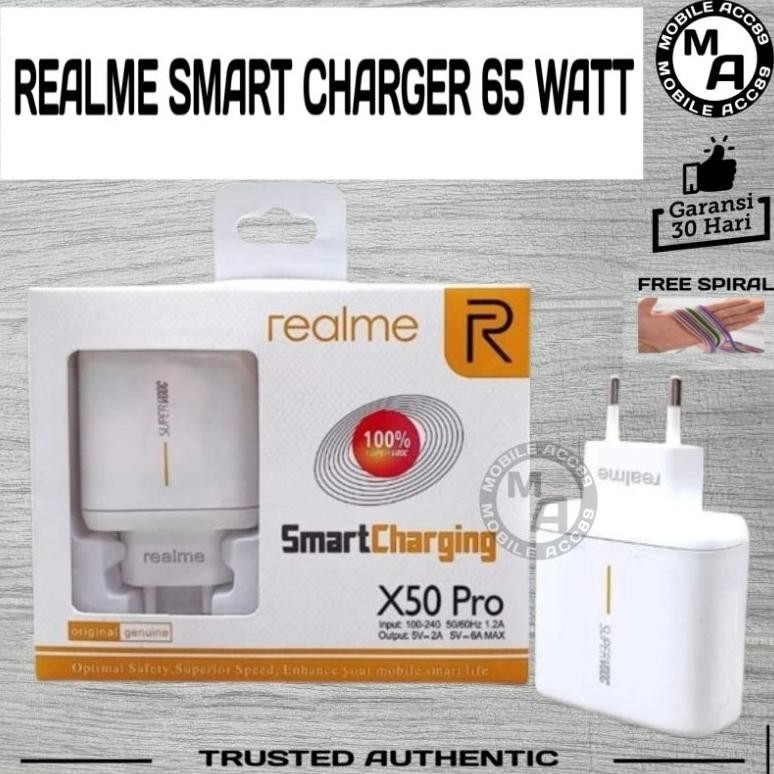 PROMO  Smart Charger Realme X50 Pro 65W Type C  Fast Charging Original