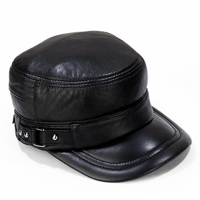 Topi Pria Komando Kulit Asli Fashion Pria Keren/Topi Cassual Kulit Ori