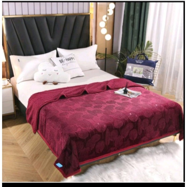 Selimut Bulu Domba Tebal 2 Lapis Gratis Tas Ekskusif Ukuran Jumbo