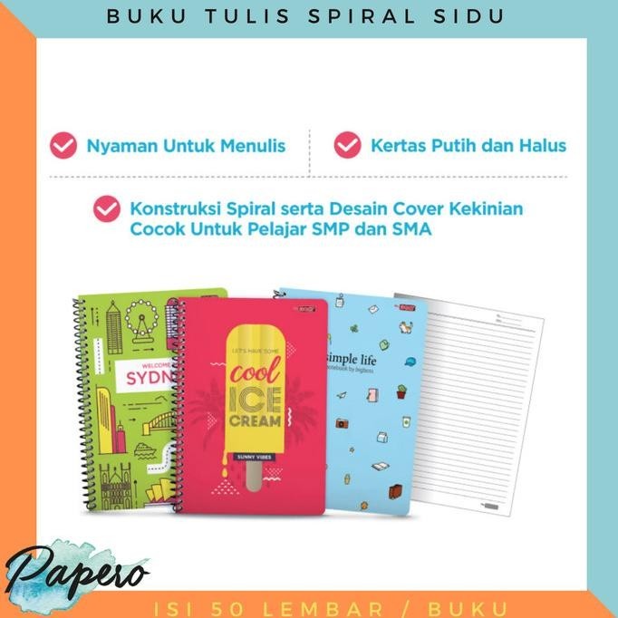 

hqu Buku Tulis Spiral Sidu 50 Lembar