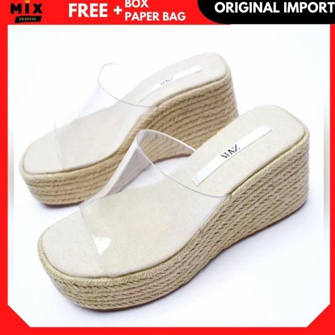 Sandal Zara Wedges Terbaru Wanita Original Branded Store Zr 424