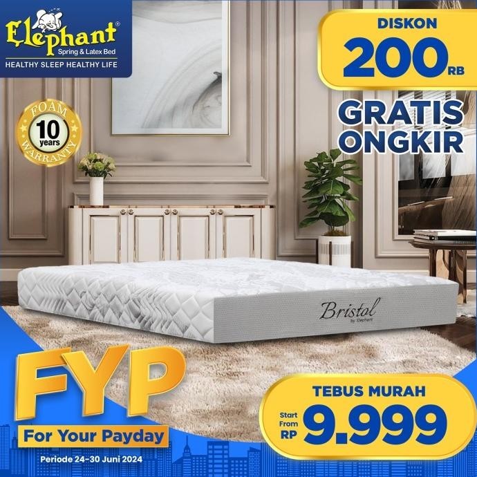 [CUSTOM BED] Elephant Springbed Kasur Bristol Tanpa Per / Matras Only ,