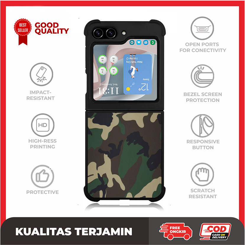Case Casing Custom Samsung Z Flip 6 5 4 3 , Z Fold 6 5 4 3 5G Army AE3060 Hardcase A12