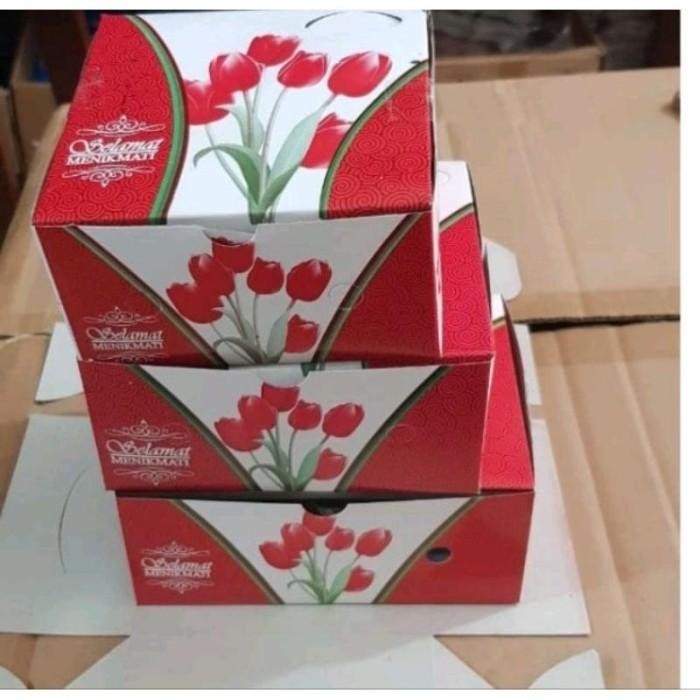 

Dus Motif tulip / Kotak box Kue Snack PER PACK