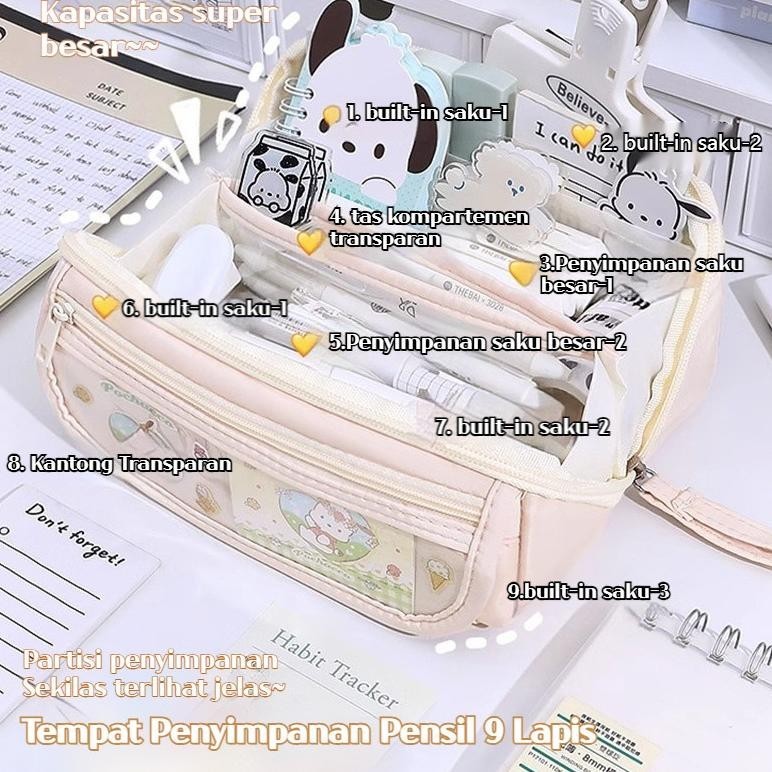 

(Krmi) Cod Sanrio Tempat Pensil Baru 9 Lapis Tahan Air Lucu Pena Tas Karakter Anime Berkapasitas Besar Tempat Pensil Kuromi Cinnamoroll Penyimpanan Alat Tulis Siswa Perlengkapan Sekolah Ins Kawaii Hadiah