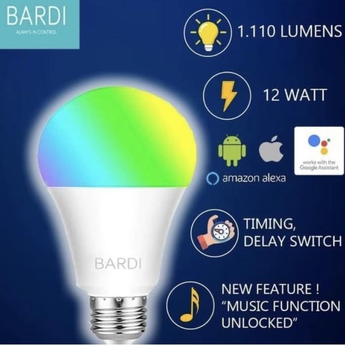BARDI SMART LIGHT BULB 12W RGBWW WIFI - BOHLAM LAMPU PINTAR