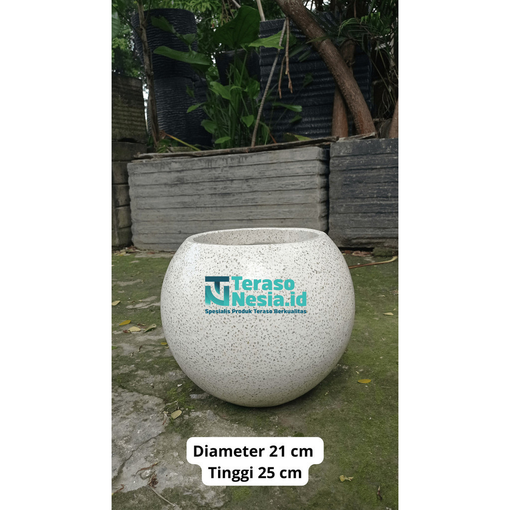 DISKON Pot teraso bulat tipe melon