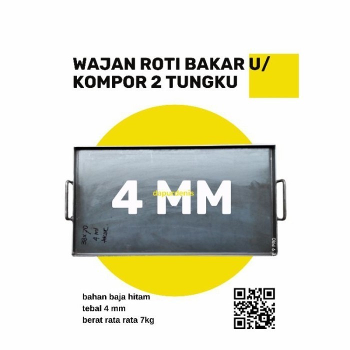 (4Mm) Wajan Roti Bakar / Kebab / Burger / Teppanyaki / Roti John Tebal