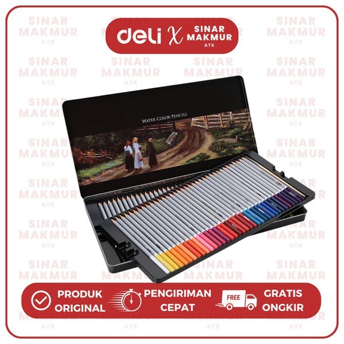 

Pensil Warna Cat Air/Watercolor Pencil 72 Warna Deli 6524 Set