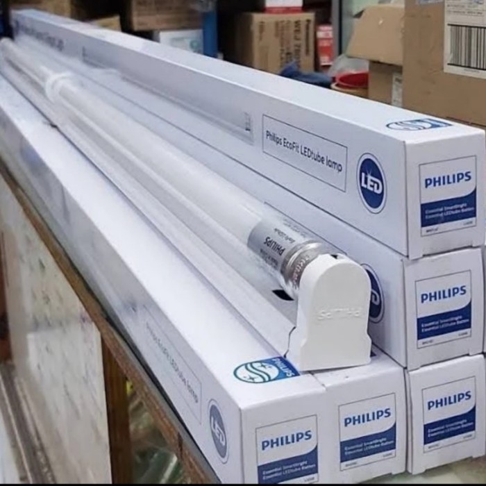 Tl Led Philips 16Watt + Kap Ecofit Philips Bn015 16Watt 120Cm Putih