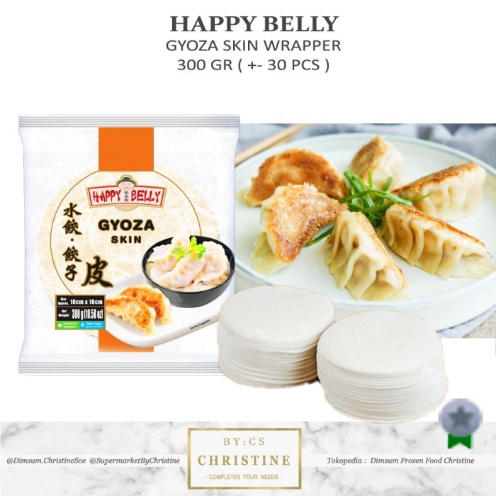 

HAPPY BELLY GYOZA SKIN KULIT PANGSIT WONTON SKIN 10 CM - 300 GR