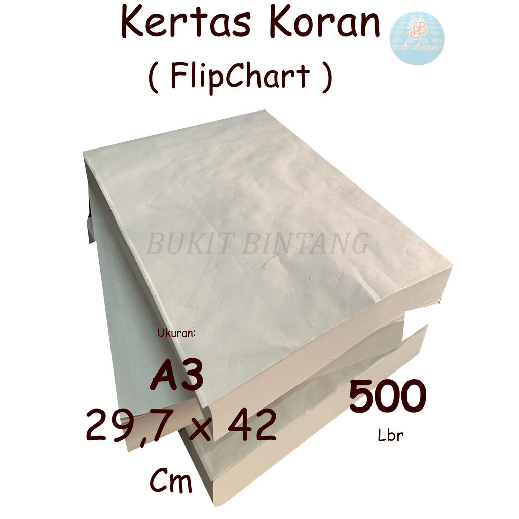

Kertas Koran / Stensil / FlipChart 55 Gsm Ukuran A3 ( 29,7 x 42 Cm) , 1 RIM / 500 Lembar