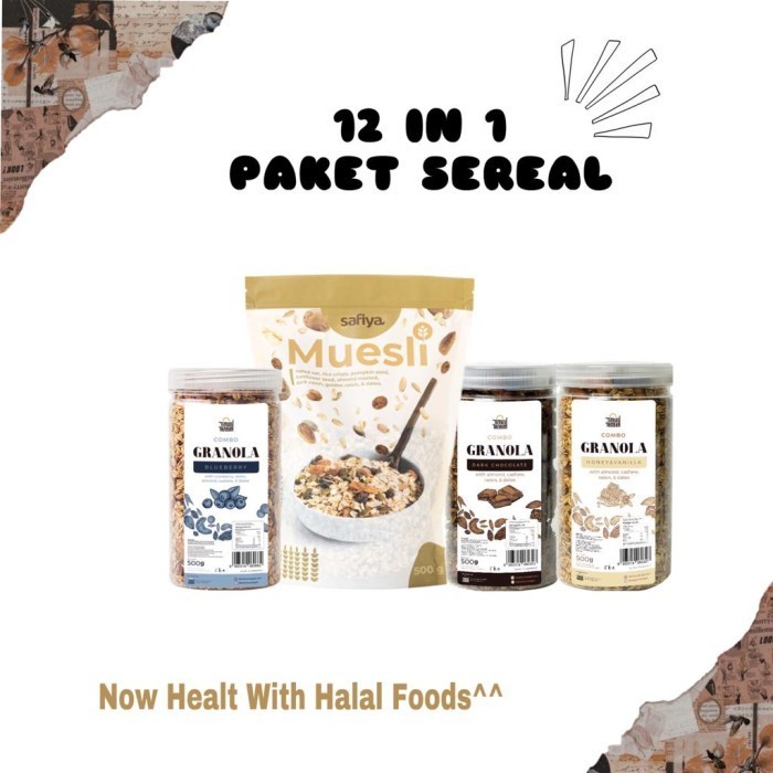 

[Sereal Paket ] Muesli Safiya + Granola Timur Tengah With Almond