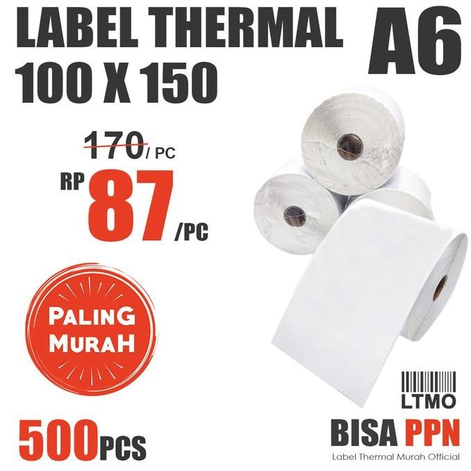 

Label Barcode MURAH 100 x 150 A6 kertas stiker thermal 500 pcs