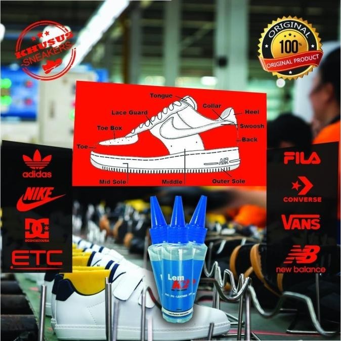 

LEM SEPATU PUTIH SNEAKERS 100ml ORIGINAL LEM K2 PU-PVC-KULIT-TPR