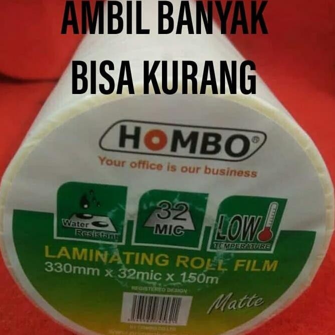 

Hombo Plastik Laminating Roll Matte 330mm x 32mic x 150m