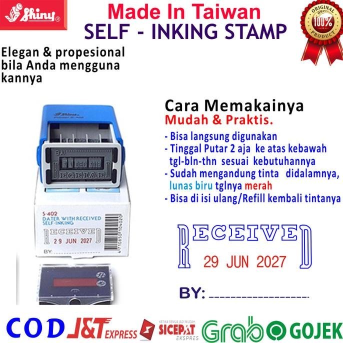 

STEMPEL OTOMATIS CAP SHINY LUNAS TANGGAL PAID RECEIVED KANTOR TOKO