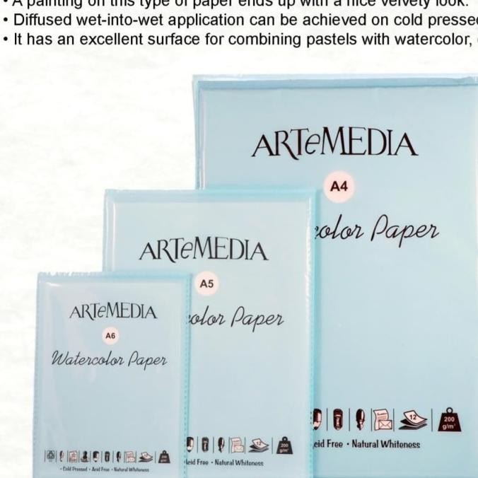

artemedia watercolor paper A4 200gsm 12 sht