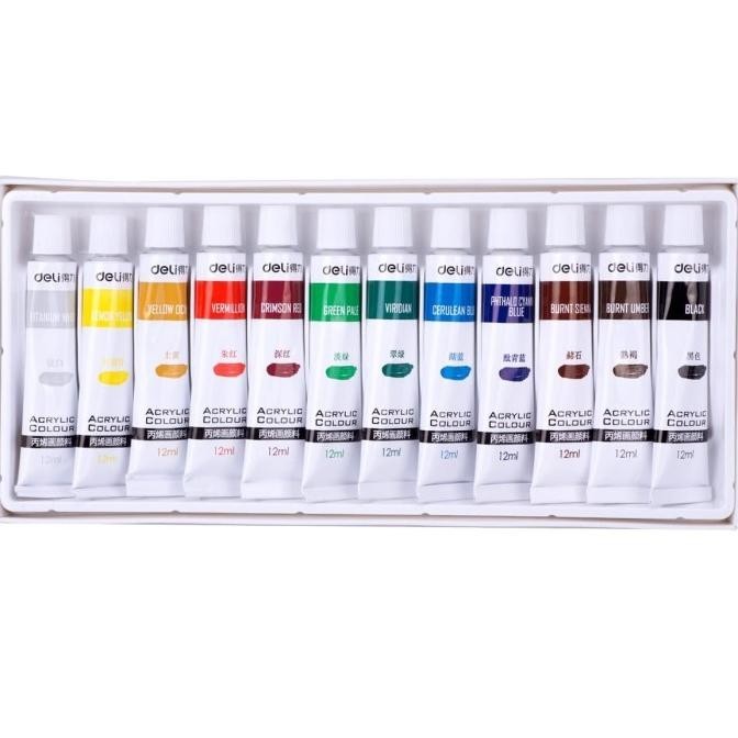 

Deli cat akrilik 12 warna, cepat kering dan halus 73856