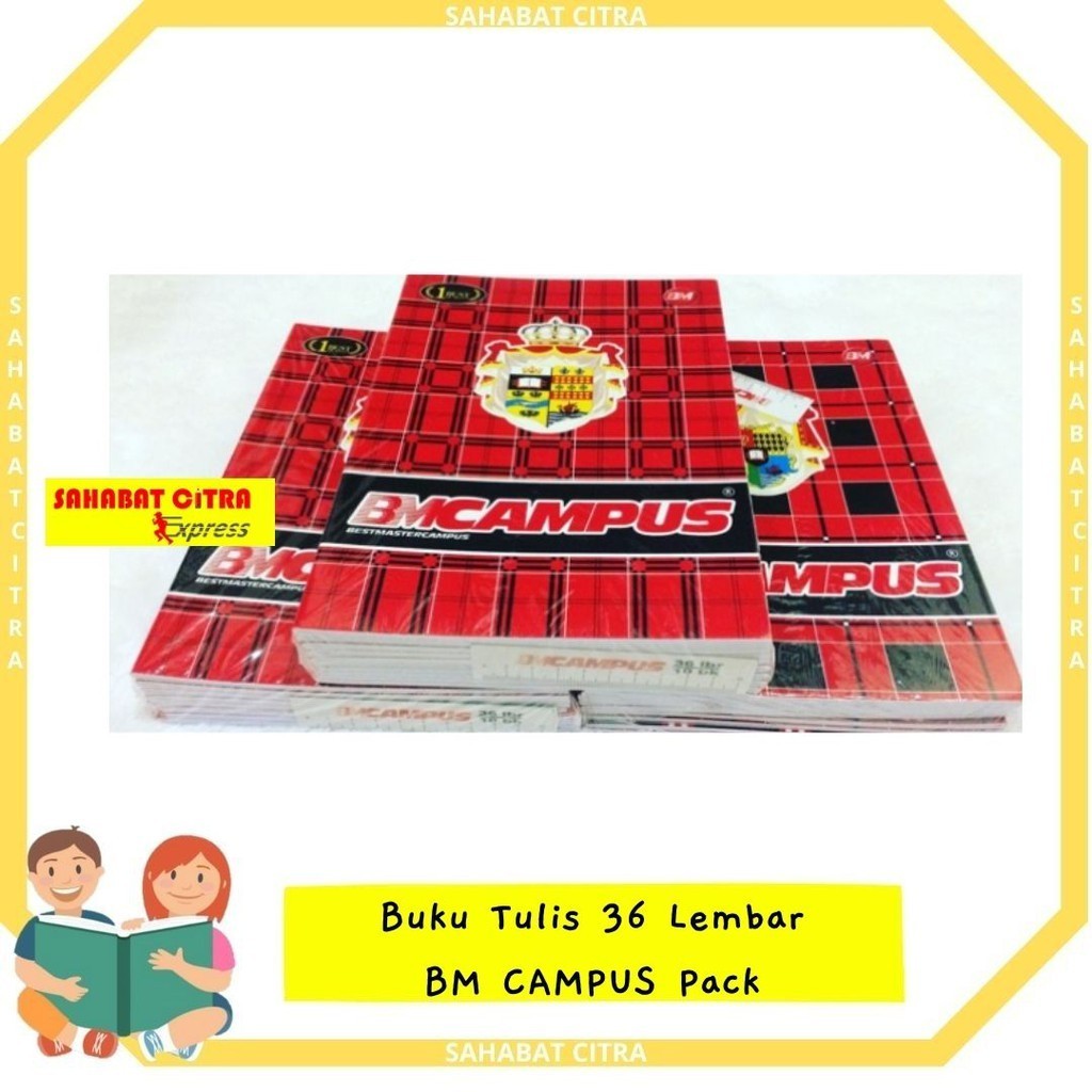 

BUKU TULIS 36 LMBR PACK ISI 10 BM CAMPUS 本子