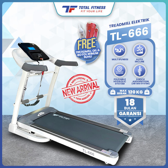 TOTAL FITNESS Treadmil Elektrik Multifungsi Air Bag System TL-666
