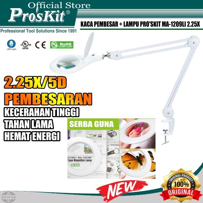 

Kaca Pembesar + Lampu Jepit Meja PROSKIT MA-1209LI 2.25X MODEL ROT