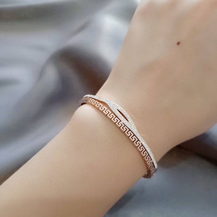Haf (Cod) Gelang Titanium Asli Tangan Wanita Bangle Emas Cewek Prempuan