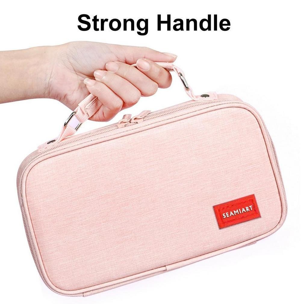 

SeamiArt Big Capacity Zipper Pencil Case Multifunction Double Layer Pen Bag Tas pensil Kantong pen