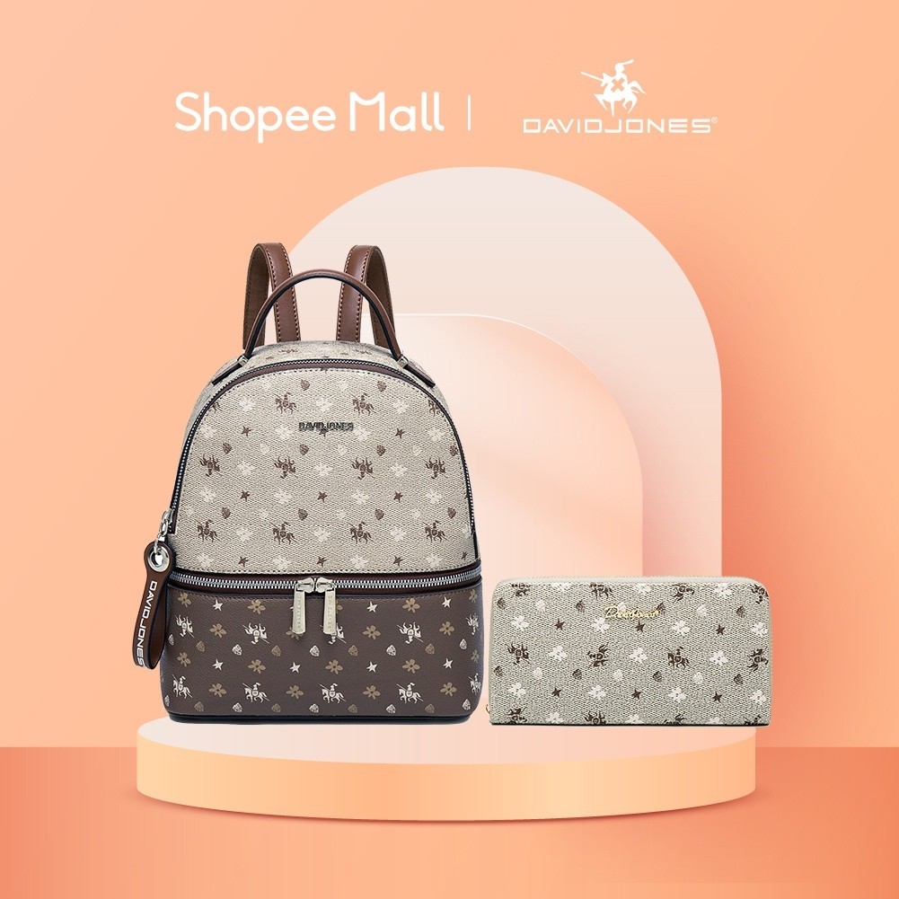 

[Happy Box] Shopee x David Jones Gift BoxRansel Wanita Motif Kulit PUDompet Wanita Gift Set