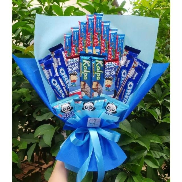 

Berkualitas (S) Buket Snack Biru Cantik Mewah Elegan Hadiah/Paket/Bingkisan Snack Ulang Tahun/Ultah/ Wisuda/Kado/Hadiah Gratis Ongkir