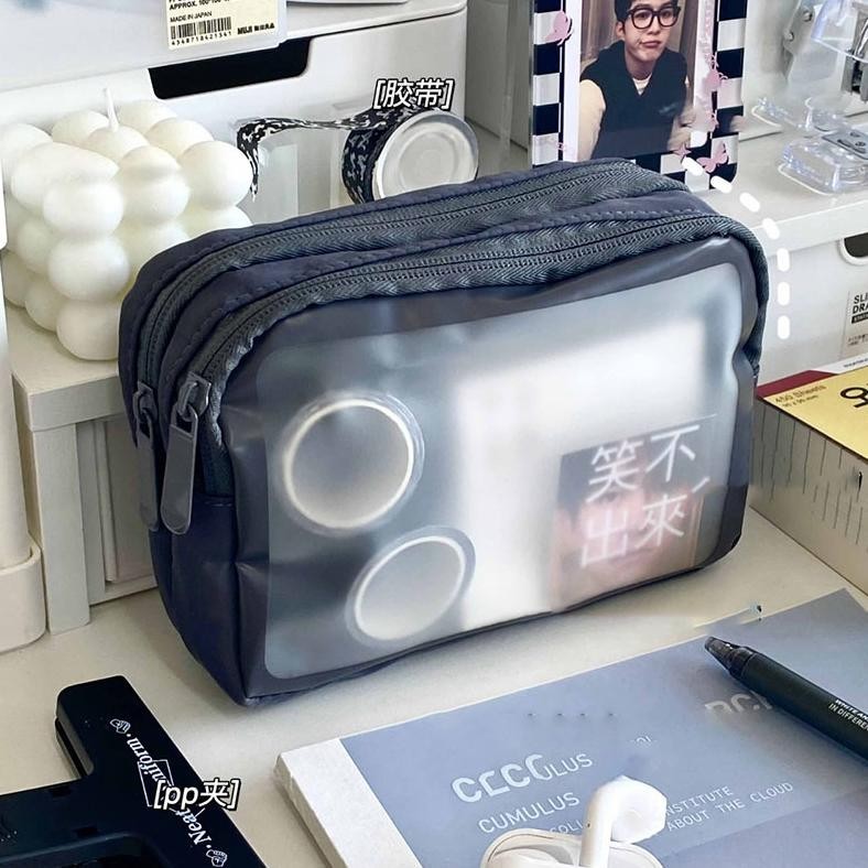 

Flashsale Ins Gaya Berkapasitas Besar Tempat Pena Transparan Mahasiswa Jepang Matte Double-Layer Bernilai Tinggi Ceruk Tempat Pena Multi-Kompartemen Tas Alat Tulis Multifungsi Promo