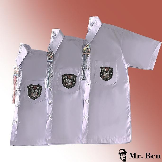 promooo kemeja sd cyc pendek bahan swesi seragam sekolah mr ben