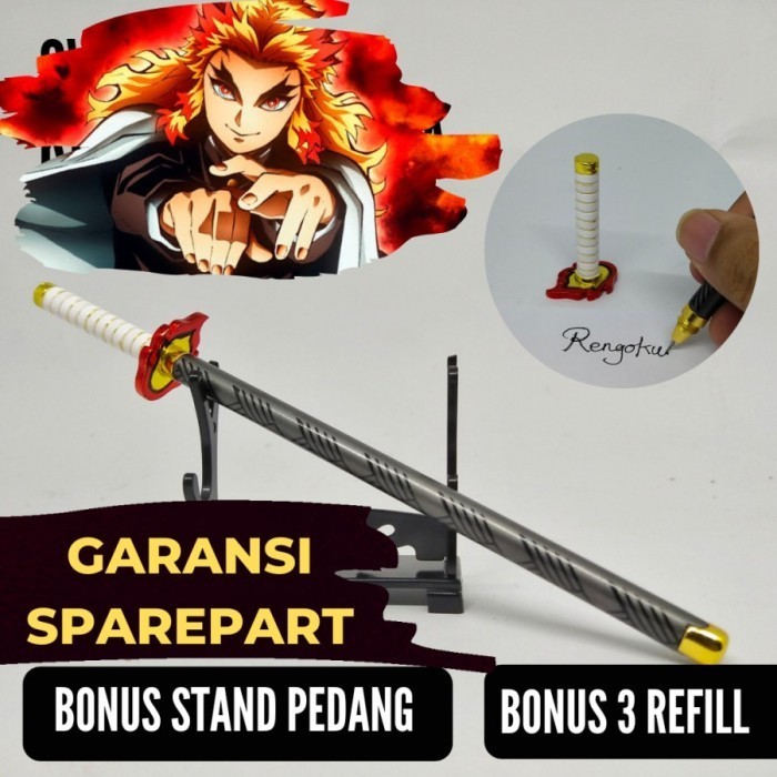 

Arom Pulpen Pedang Anime Demon Slayer Rengoku Swordpen Stainless Steel 20Cm