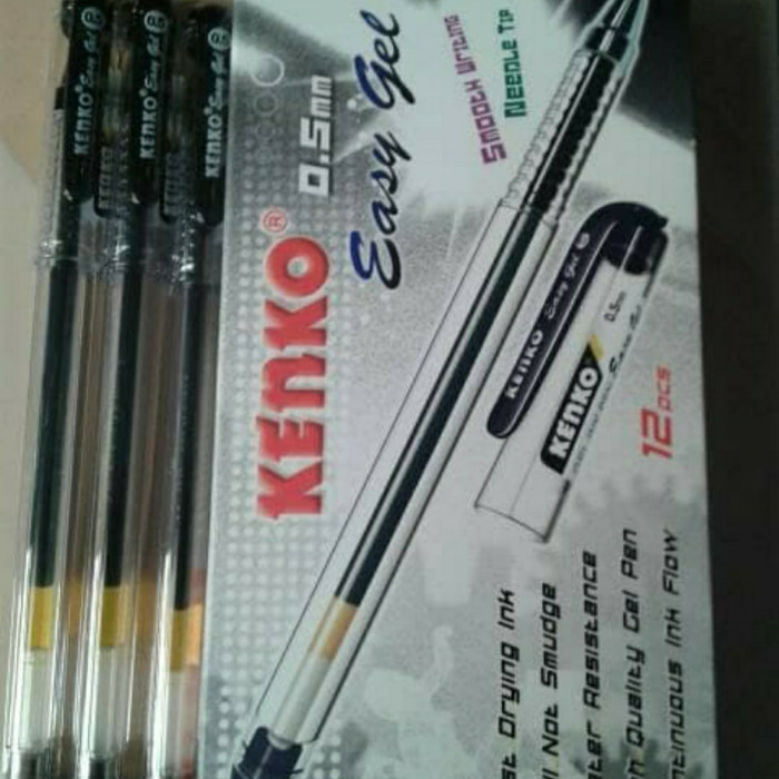 

Arom Pulpen Gel Kenko Easy Gel. 0.5Mm. Harga Untuk 1 Gross. - Hitam