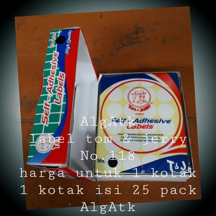 

label tom & jerry no 118 untuk 1 kotak isi 25 pack