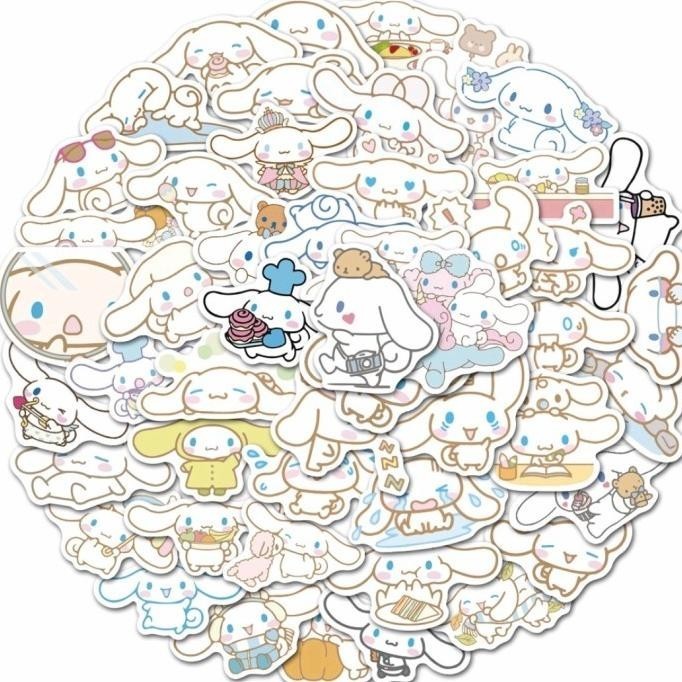 

50Pcs Sticker toon Sanrio Cinnamon Roll Lucu Stiker Cute Waterproof