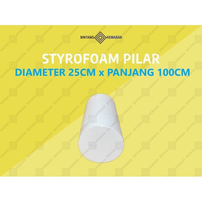 

Styrofoam Pilar / Tabung / Bulat Diameter 25 x 100cm Hard Density 20