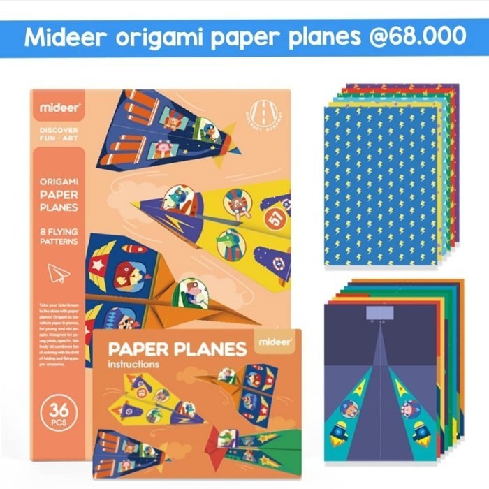 

mideer origami paper planes aktifitas anak mainan edukasi melipat