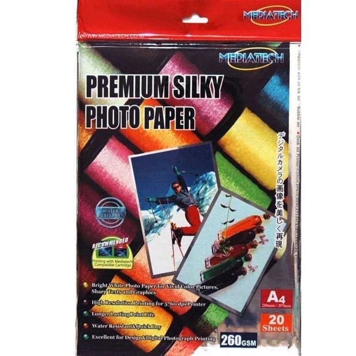 

Kertas Photo Mediatech Premium Silky Photo Paper A4 260gsm - 20 sheet