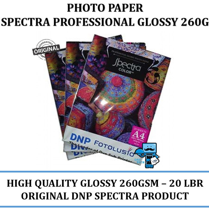 

Kertas Foto Spectra Profesional Glossy 260G A4 - 20LBR Photo Paper