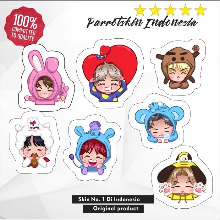 

Sticker Lucu Personil Bt21 Chibi