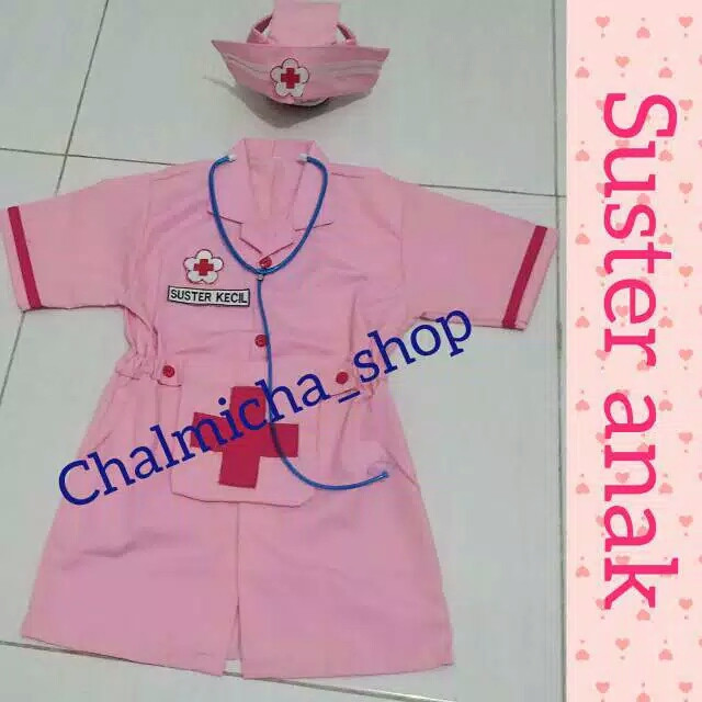 Kostum Baju Seragam Anak Profesi Dokter Suster Perawat Bidan New