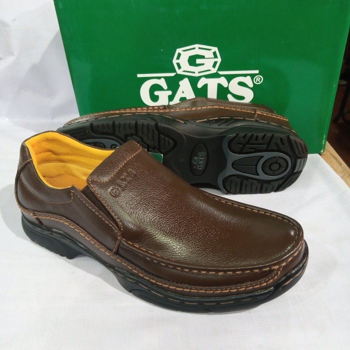 Sepatu Pantofel Kulit Merk Gats Coklat Mp 2506