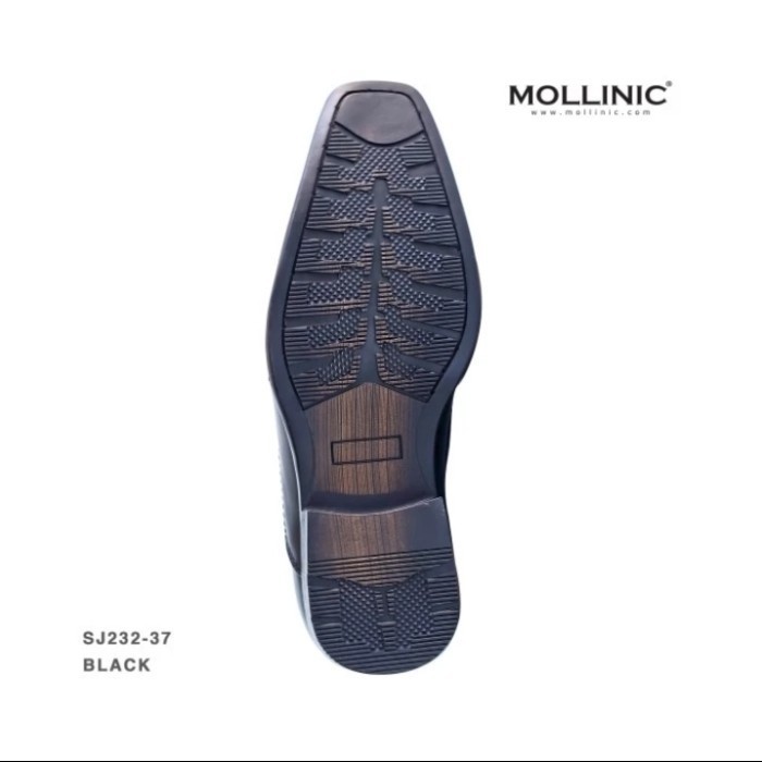 Mollinic Sepatu Pantofel Kerja Pria Men Formal Shoes Black