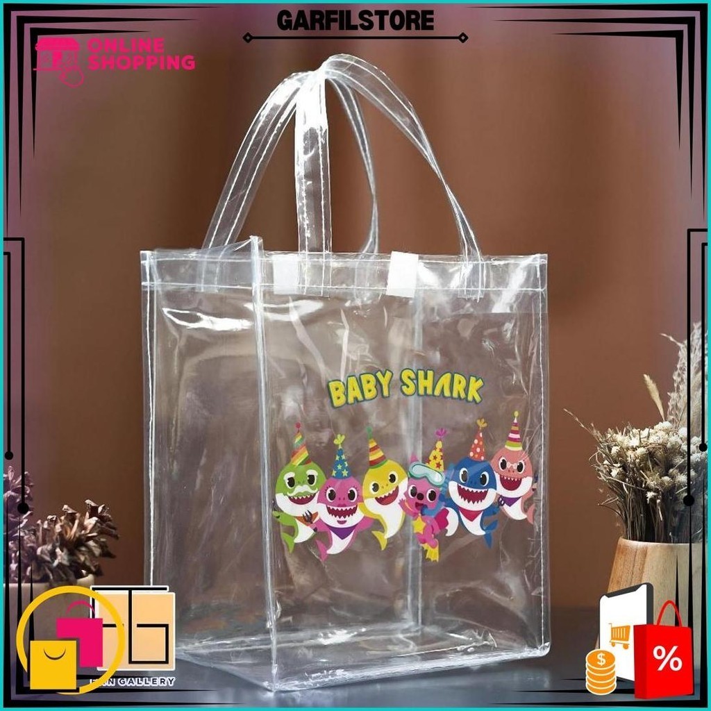 

25X20X13 Tas Mika Uv Transparan Souvenir Tas Ulang Tahun Hampers Ultah Goody Bag B Sale