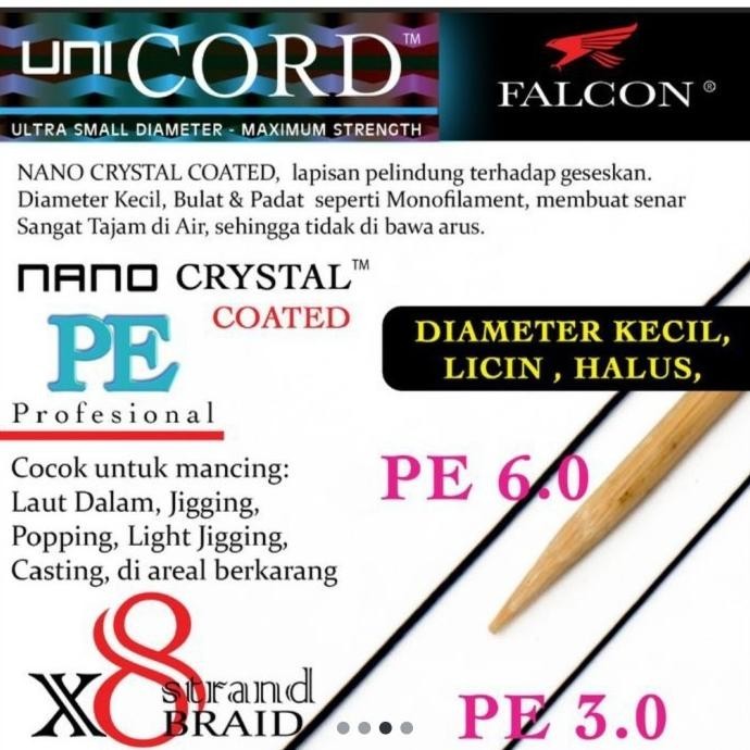 Senar  PE X8 Falcon Uni Cord Nano Crystal Coated 100M Pe 0.6 & Pe 0.8